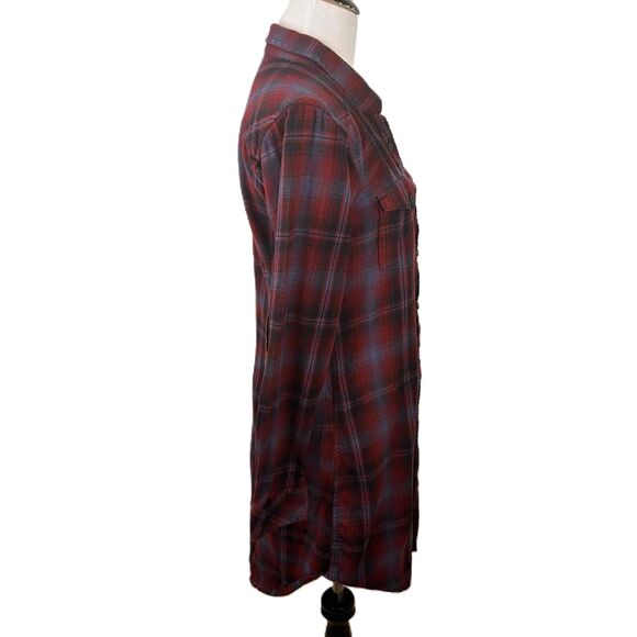 KAVU Jurnee Multicolor Plaid Pattern Flannel Shirt Dress Size Small - Picture 5 of 11